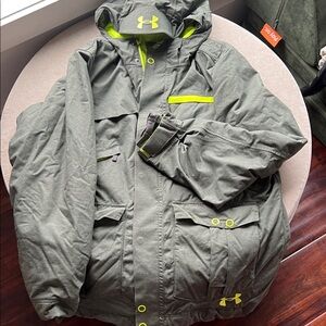 Under Armour Olive Jacket with Bright Yellow Highlights
